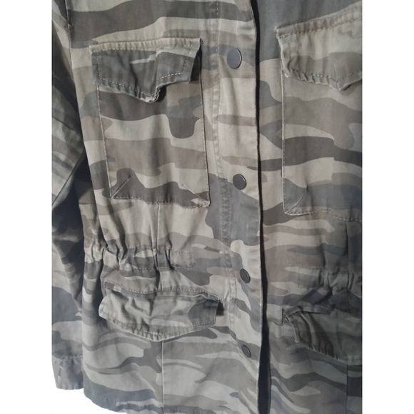 a.n.a Anorak Olive Camo Military Jacket Lightweight Cargo Collared Zip Up Coat - Picture 3 of 9